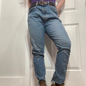 Levis Light Blue Wash Hi Rise Hi Waisted Jeans